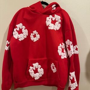 Red and White unisex hoodie